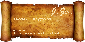 Jardek Zsigmond névjegykártya